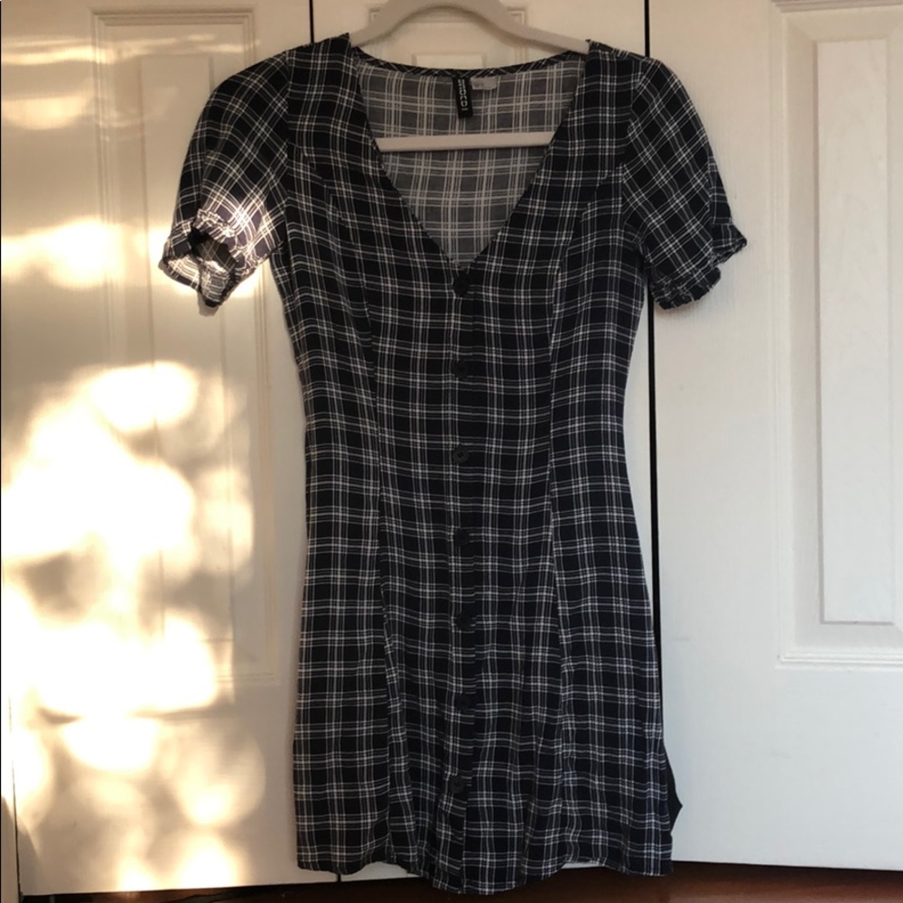 H&M plaid mini dress